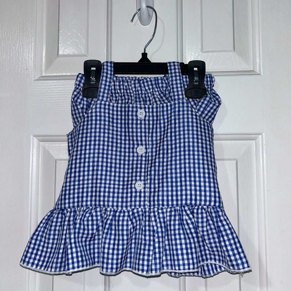 2T SHEIN blue gingham toddler set
